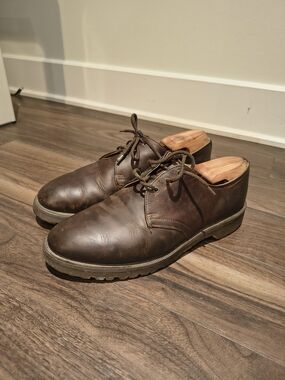 Vintage Dr. Martens 1461 Brown Leather Shoes Made in England UK 9